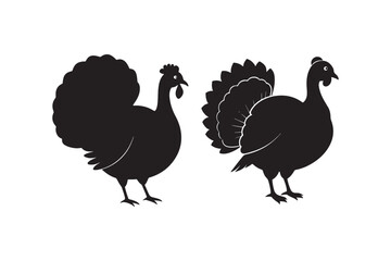 Turkey Silhouette Vector Illustration Printable Clipart for Apparel
