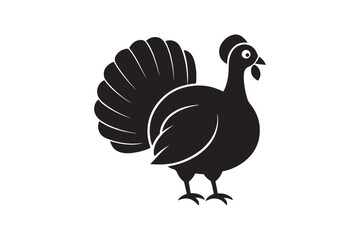 Turkey Silhouette Vector Illustration Printable Clipart for Apparel