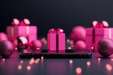 Black Friday mobile app with Track Your Bargains banner, dynamic design, vibrant colors, realtime delivery updates, online shopping ease