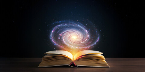 Outer Space Galaxy, Planets, and Stars Open Book, Reading is Fun, Read Storybook Imagination