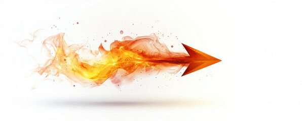 Fiery Arrow of Progress: A dynamic, abstract image depicting a fiery arrow soaring through space, symbolizing rapid growth, intense passion, and unstoppable momentum.