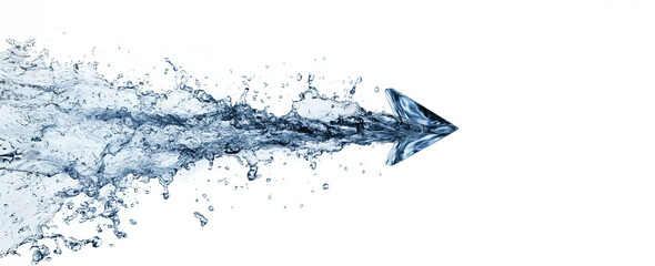 Water Arrow: A powerful water arrow symbolizing progress, momentum, and the unstoppable force of nature, leaving a trail of refreshing droplets in its wake. 