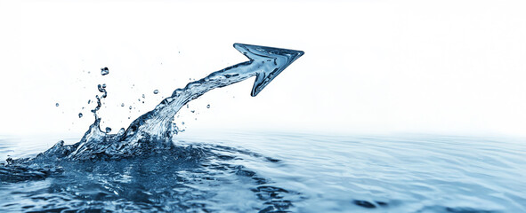 Water Arrow:  A powerful visual representation of growth and progress, a water arrow shoots upwards, breaking through the surface with an energetic splash. The arrow symbolizes striving for success.