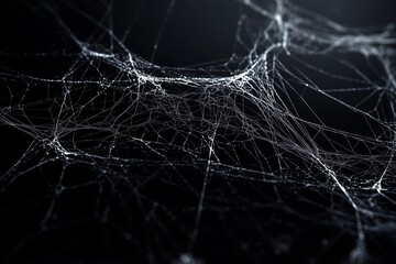 Black background full of spider webs