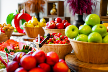 Fruit plates. All inclusive food concept.