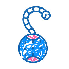 Fototapeta premium roly-poly pet toy doodle icon sketch vector. roly-poly pet toy sign. isolated symbol illustration