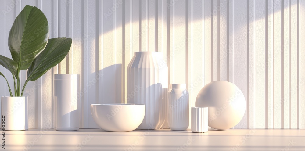 Poster a white geometric wall structure with triangular shapes on a white background, rendered in 3d