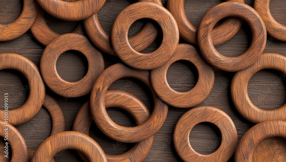 Poster geometric pattern on a rustic wooden wall with a black and brown color scheme. wood texture in the b
