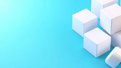 Fototapeta premium The graphic design is abstracted with a geometric background in 3D.