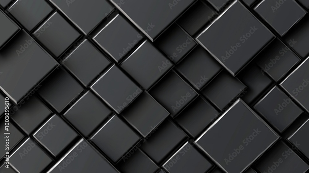 Poster the square tiles pattern is an abstract geometric mosaic grid on an abstract 3d futuristic cubes dar