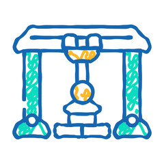 crane robot doodle icon sketch vector. crane robot sign. isolated symbol illustration