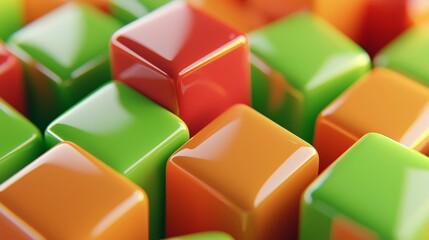 Obraz premium Inventive AI with 3D render, abstract geometric background, colorful constructor.