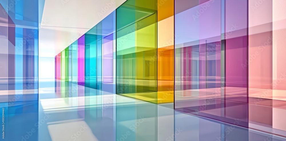 Poster abstract architectural forms in modern abstract glass. stock image