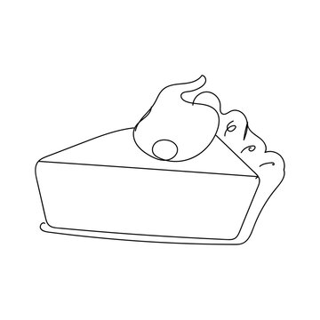 recommend clip art: Dessin en ligne continue d'une part de tarte au potiron, vecteur de Thanksgiving, line art