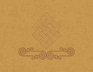 Medieval Parchment Background -  Faded Viking Infinity Knot