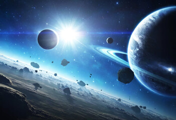 blue sunrise, view of earth from space