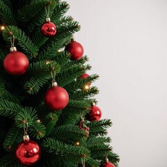 Christmas Tree A decorated green evergreen conifer at Christmastime