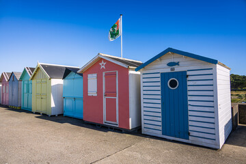 Les cabines de plage à Saint-Aubin-sur-Mer