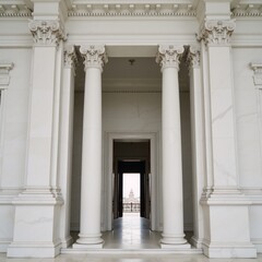 Obraz premium Features luxury and history with white marble columns and classical design