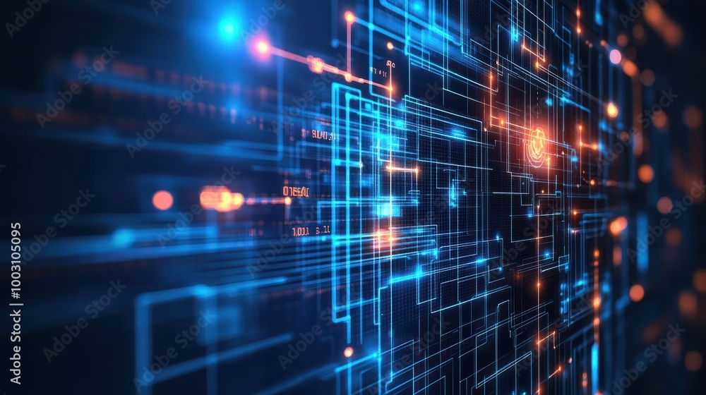 Poster it technology background that portrays the resilience of digital systems in the face of challenges a