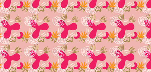 cute floral seamless pattern vector illustration
