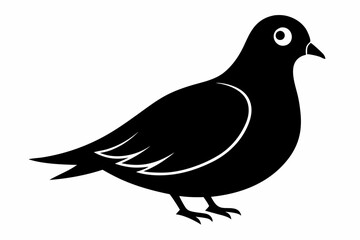 A cute Mourning Dove bird for log silhouette black Vector art illustration