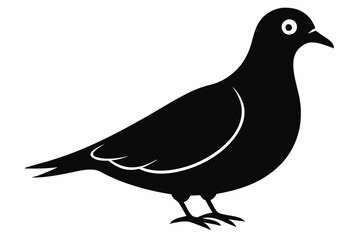 A cute Mourning Dove bird for log silhouette black Vector art illustration