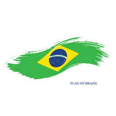 Brush Stroke Flag Of Brazil Vector Design.