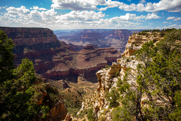 Fototapeta premium Canyon National Park. View of a desert mountain. Famous american hiking place. Rock canyon panoramic landscape.