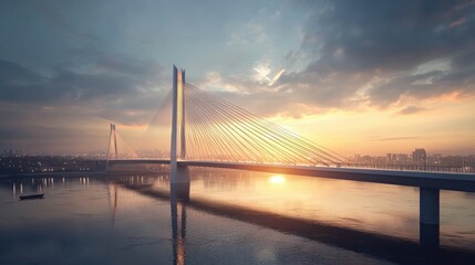 Fototapeta premium vision of architecture of a 3d model bridge project