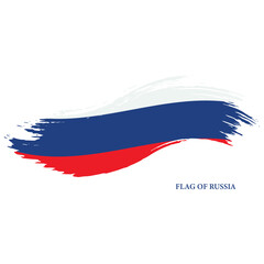 Brush Stroke Flag Of Russia Vector Design.