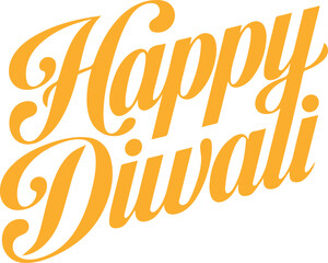 Happy Diwali Typography Vector Art Illustration.