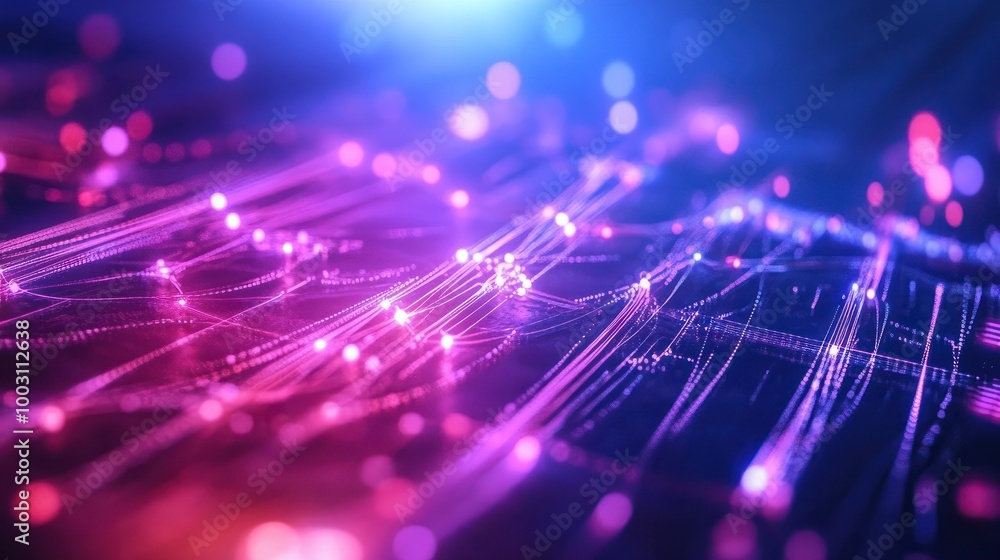 Poster abstract network information web science technology data center fiber optic cable 5g connection futu