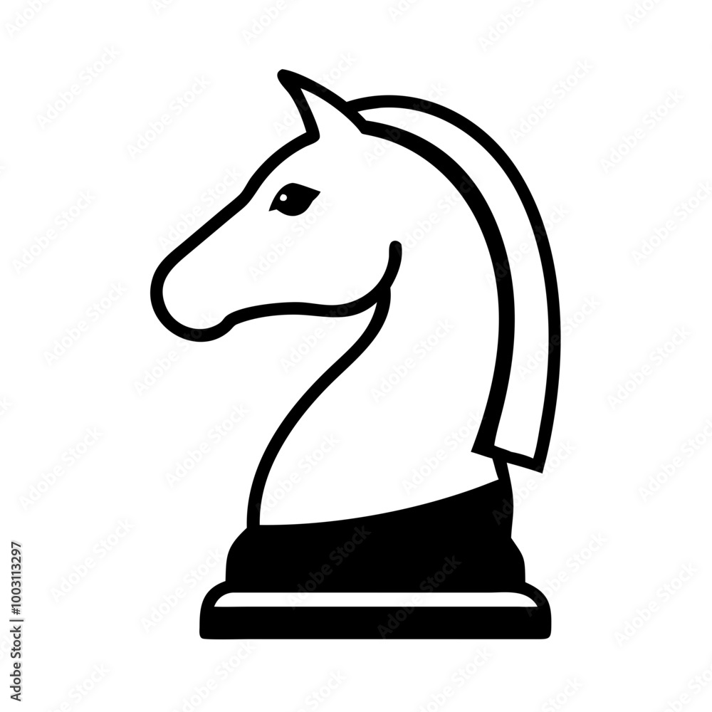Poster chess knight vector design for strategy and board game themes
