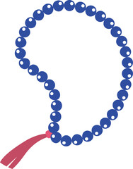 Blue color Prayer Beads, Buddhist Prayer Beads icon.