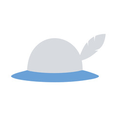 Fototapeta premium Blue Feathered Hat Vector Illustration for Fashion and Design Use
