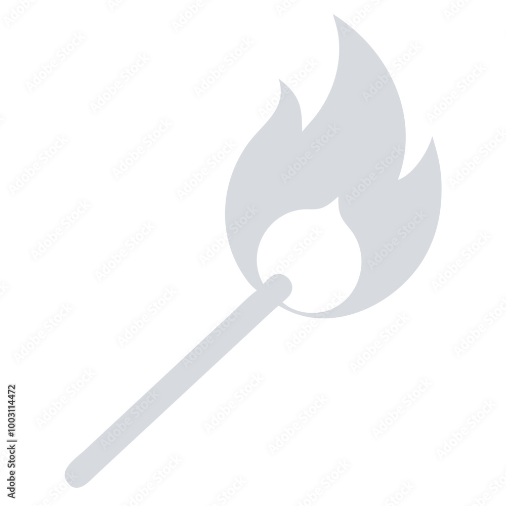 Poster minimalist matchstick with flame vector for fire and ignition concepts