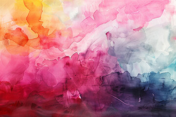 Fototapeta premium A colorful painting with a lot of pink and blue