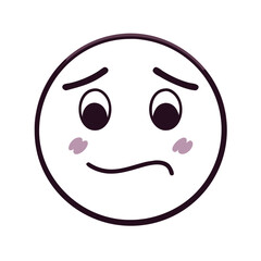 Fototapeta premium Worried Face Emoji Vector Illustration for Emotions and Communication