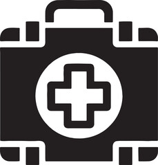 Fototapeta premium First Aid Box Silhouette Vector Icon Art