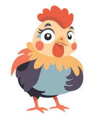 Cute cockerel. Vector isolated illustration
