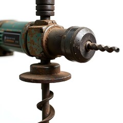 Close-Up of a Sturdy Steel Construction Hammer with Polished Wooden Handle and Worn Head on White Background