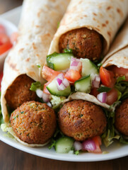 Falafel Pita Wrap Ingredients Spread