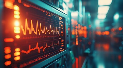Close-up of a Heart Rate Monitor Displaying a Vital Sign