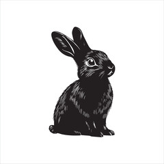 white rabbit isolated on white background