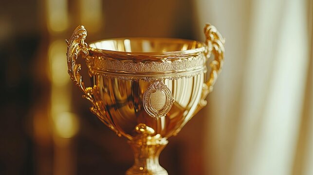 Ornate Golden Trophy with Intricate Details