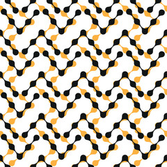 Vector geometric seamless pattern with zigzag dotted elements