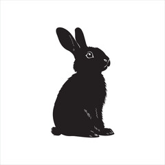 white rabbit isolated on white background