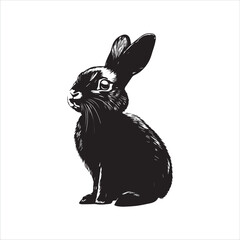 white rabbit isolated on white background