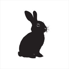 white rabbit isolated on white background